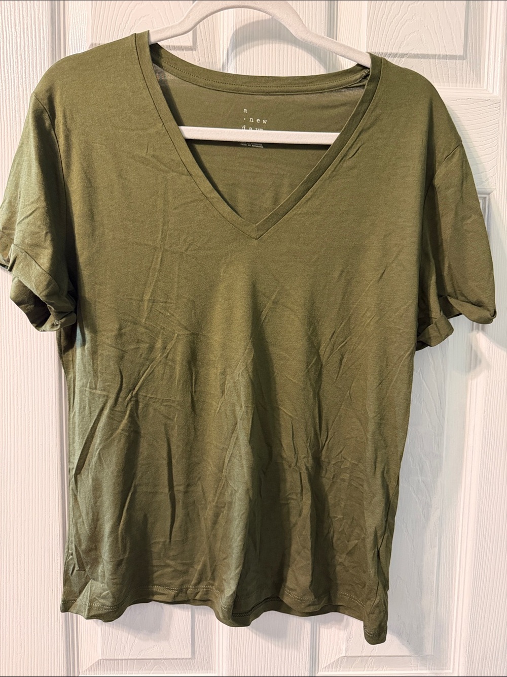 a new day Olive V-Neck Short Sleeve Tee